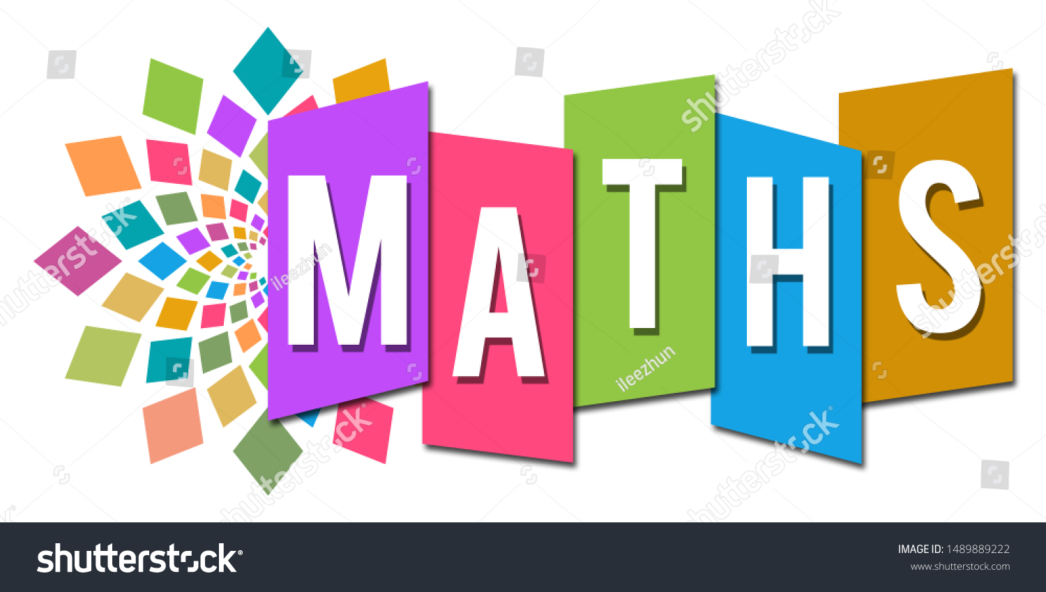 Maths Text Written Over Colorful Background Stock Illustration ...