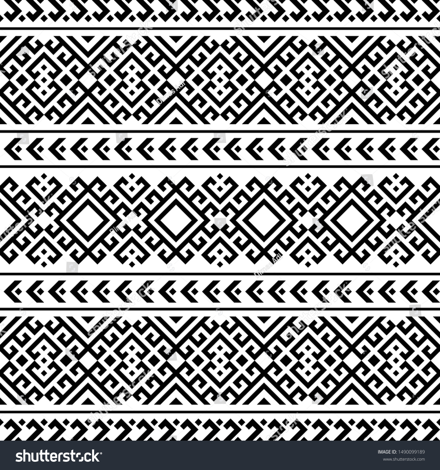Abstract Ethnic Geometric Pattern Design Black Stock Vector (Royalty ...