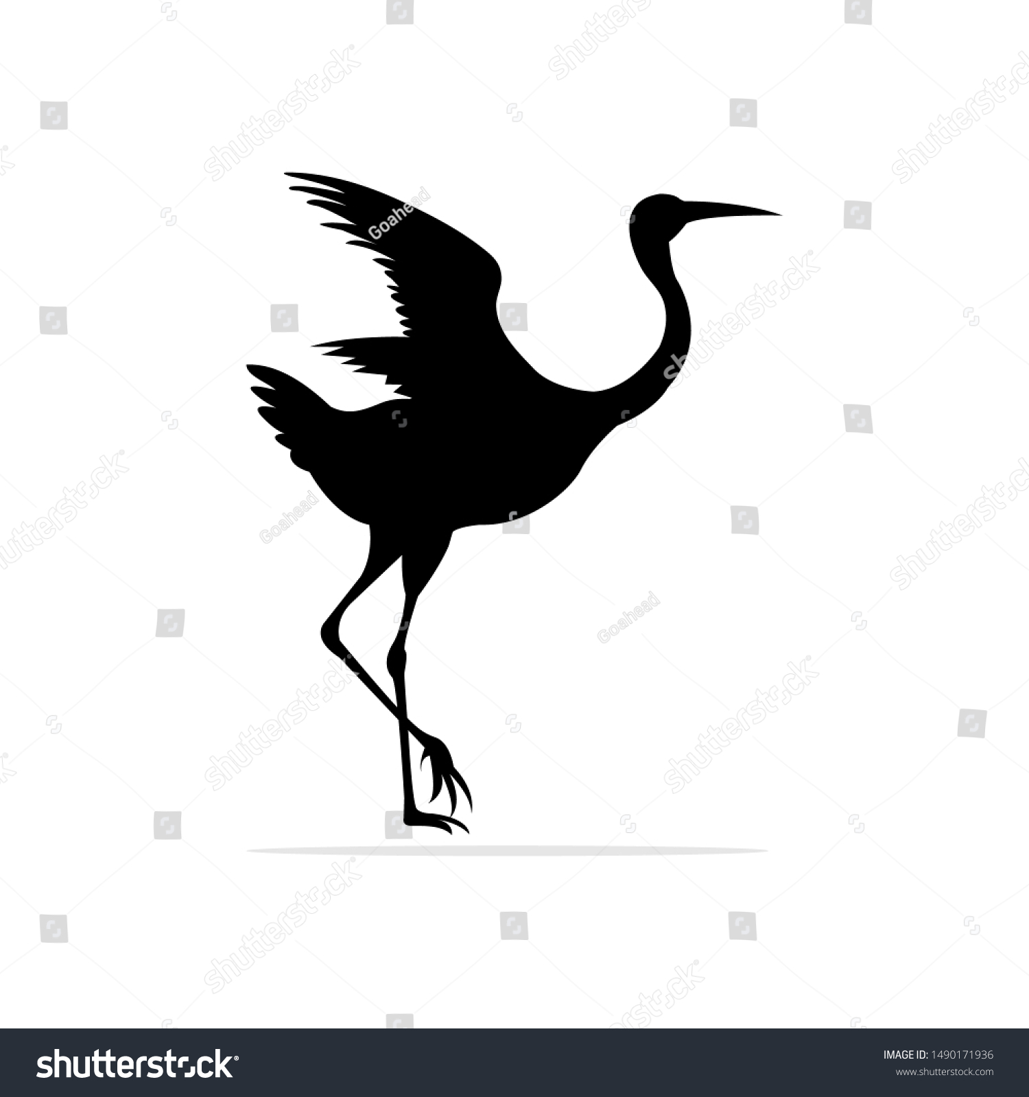 Flamingo Logo Tower Icon Marine Symbol Stock Vector (Royalty Free ...