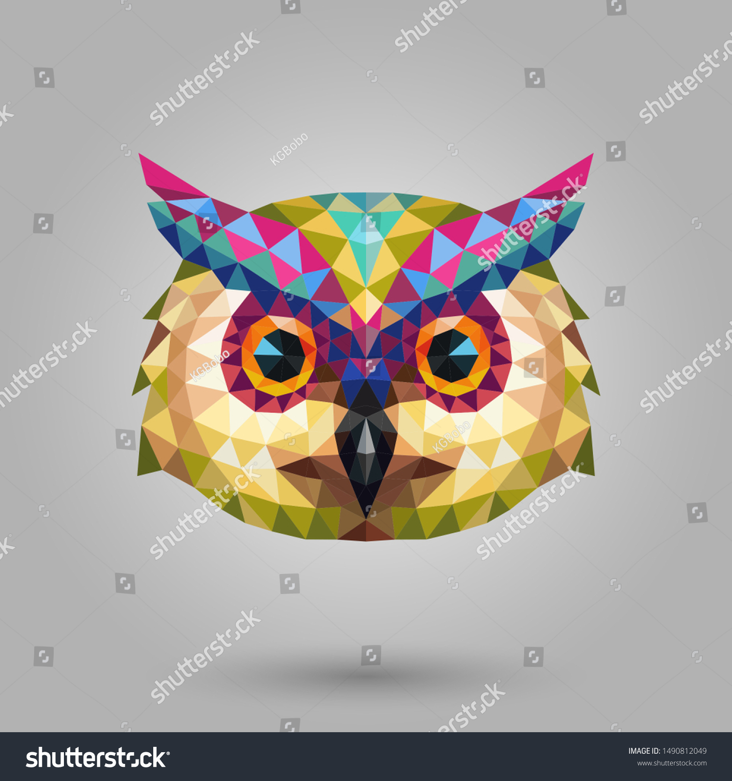 geometric owl head