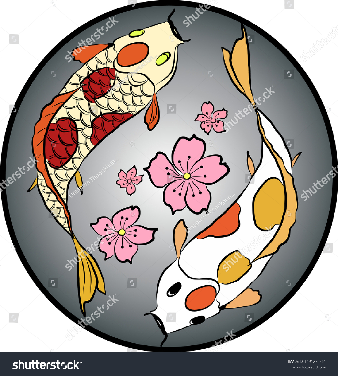 traditional japanese koi fish painting