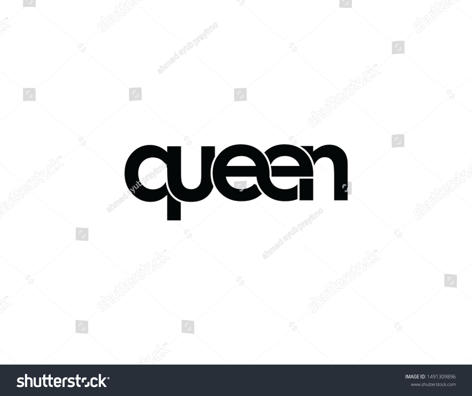 Queen Original Monogram Logo Design Stock Illustration 1491309896 ...