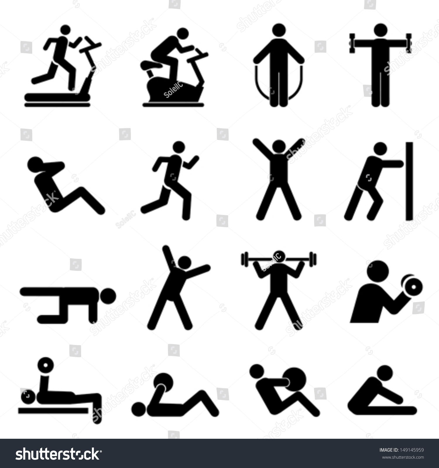 People Exercising Health Fitness Stock Vector (Royalty Free) 149145959 ...