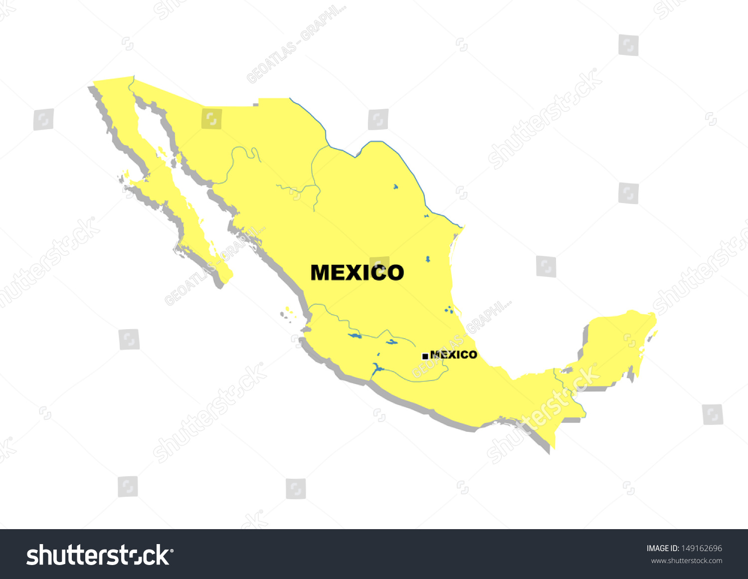 Simple Map Mexico Stock Illustration 149162696 | Shutterstock