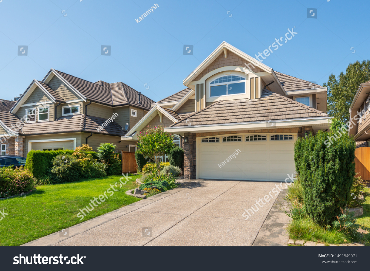 Perfect Neighbourhood Houses Suburb Summer North Stock Photo 1491849071 ...