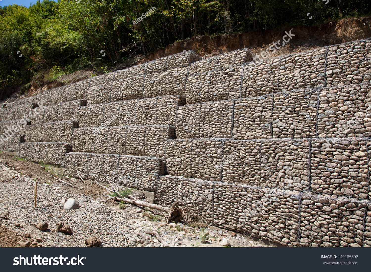 Protective Gabion Wall Mountains Stock Photo 149185892 | Shutterstock