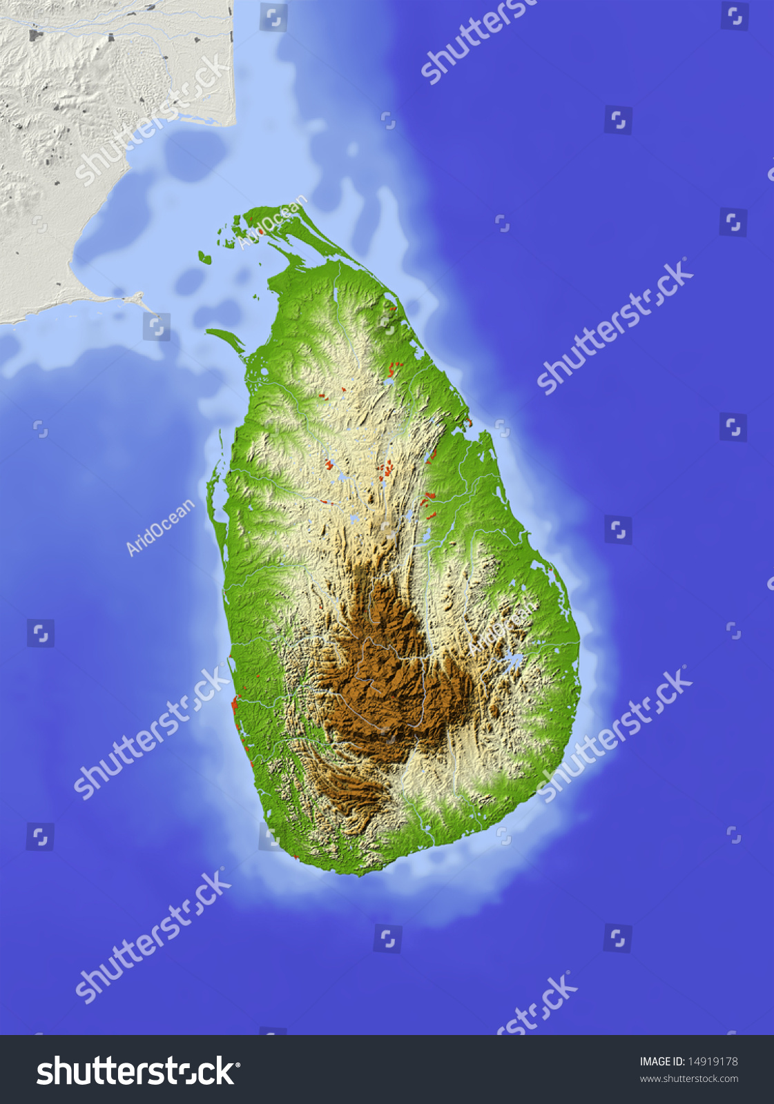 Рельеф Страны Шри Ланка