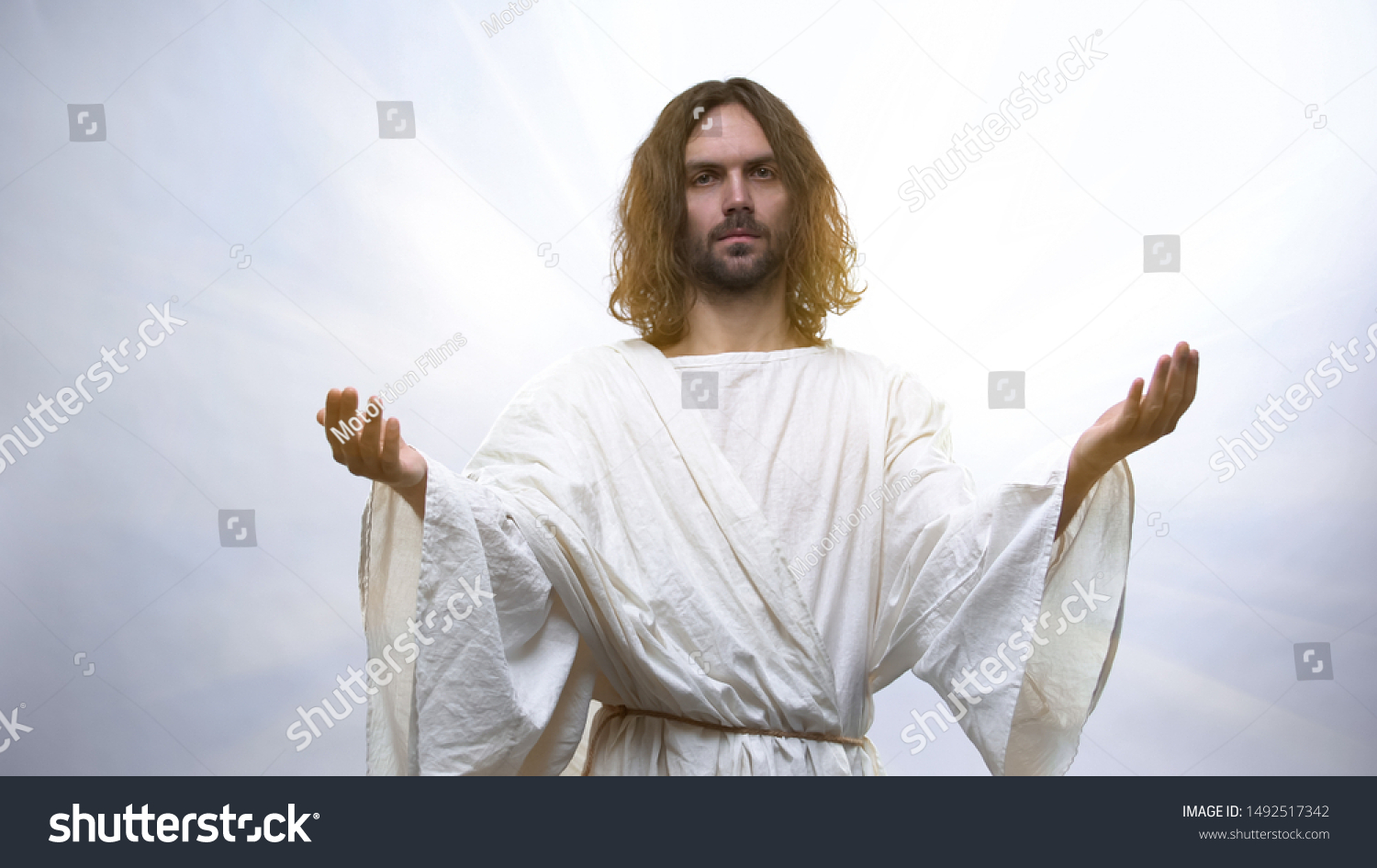 Person Dying Looking Jesus Light God Stock Photo 1492517342 