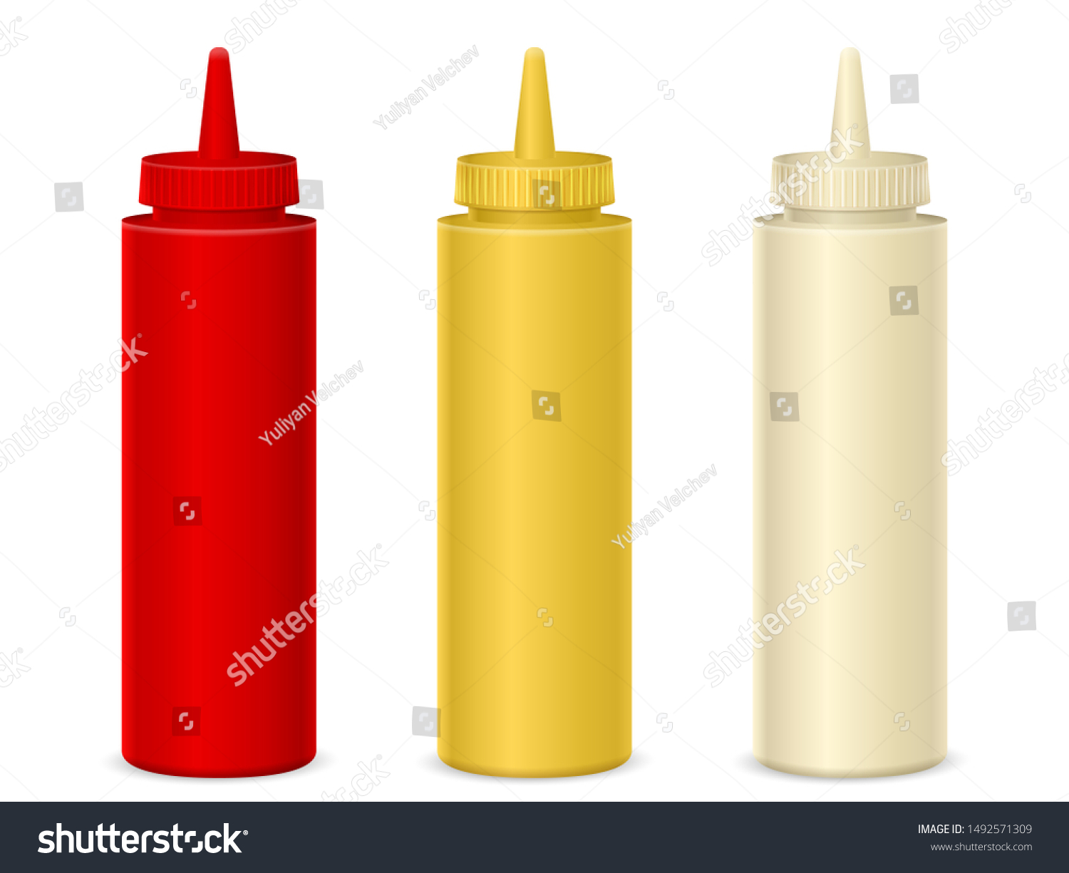 Sauce Bottles On White Background Vector Stock Illustration 1492571309 ...