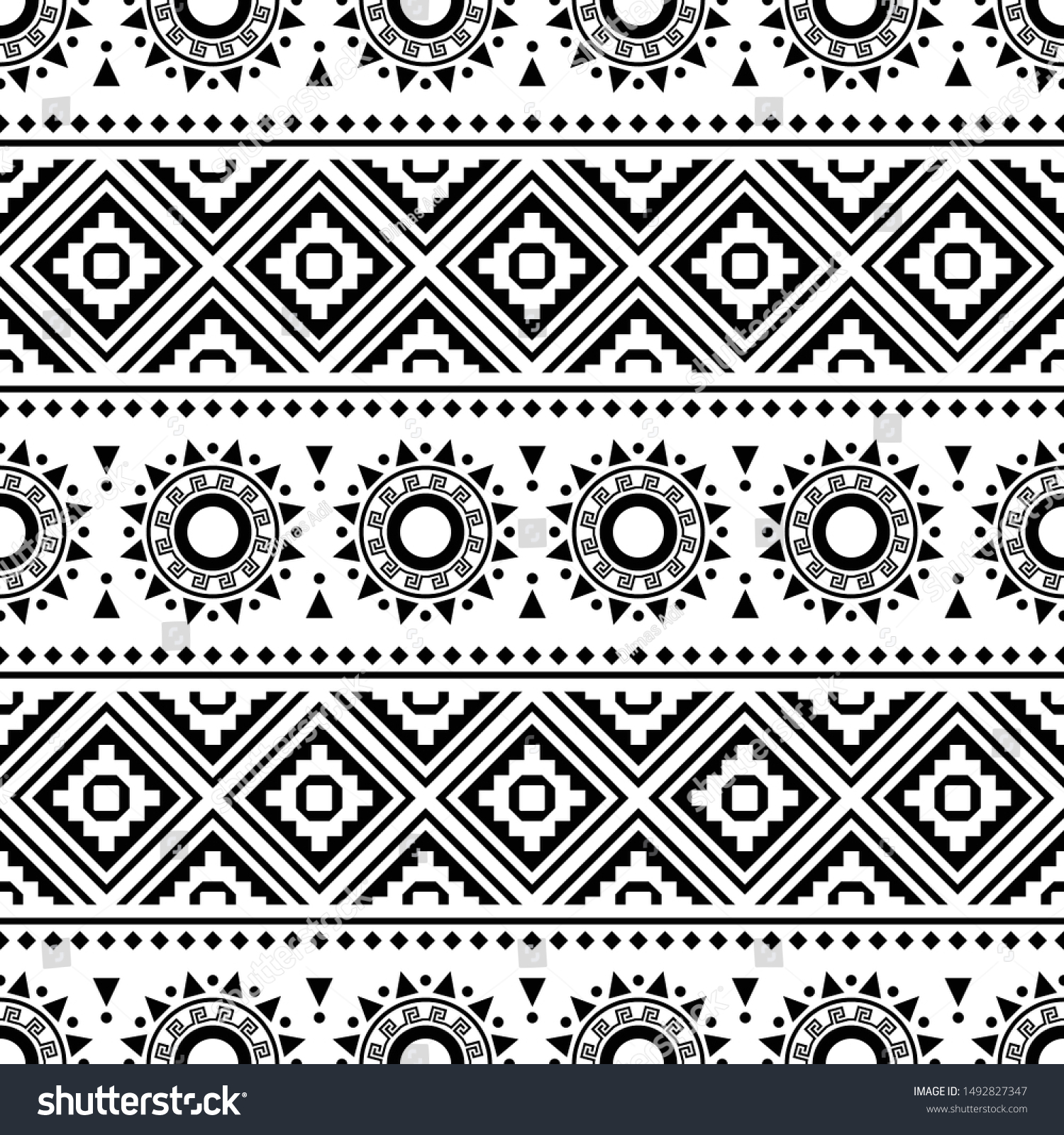 Ikat Ethnic Aztec Pattern Illustration Design Stock Vector (Royalty ...