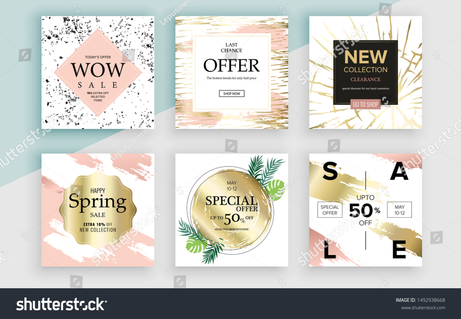 Set Sale Banner Template Design Vector Stock Vector (Royalty Free ...