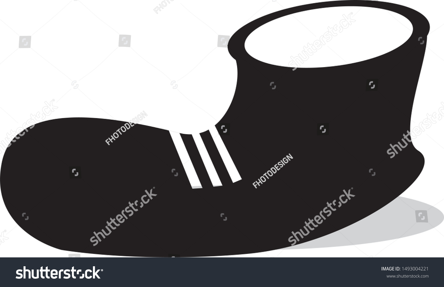 Vector Black Color Shoes Stock Vector (Royalty Free) 1493004221 ...