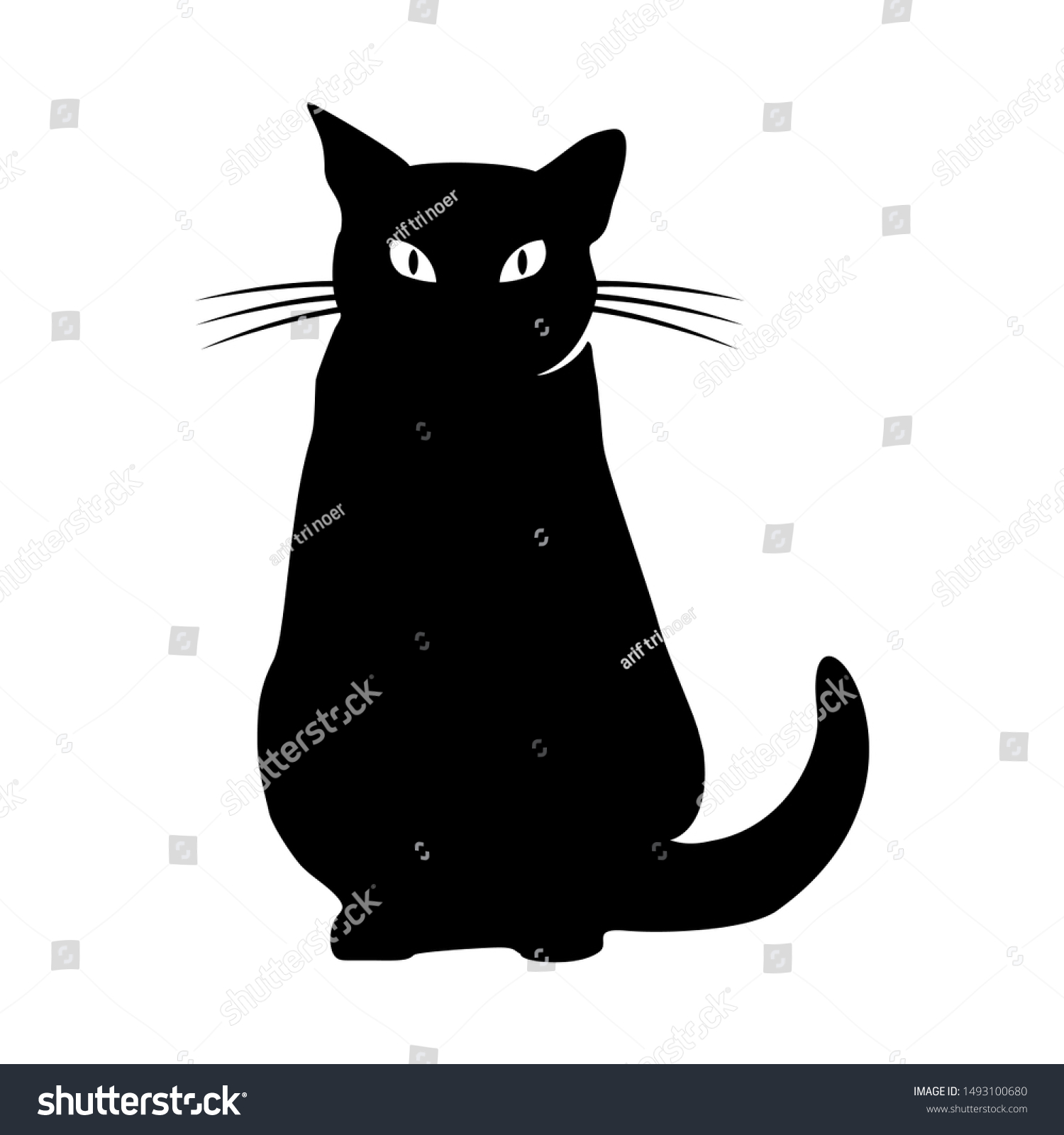 Black Cat Logo Vector Simple Stock Vector (Royalty Free) 1493100680 ...