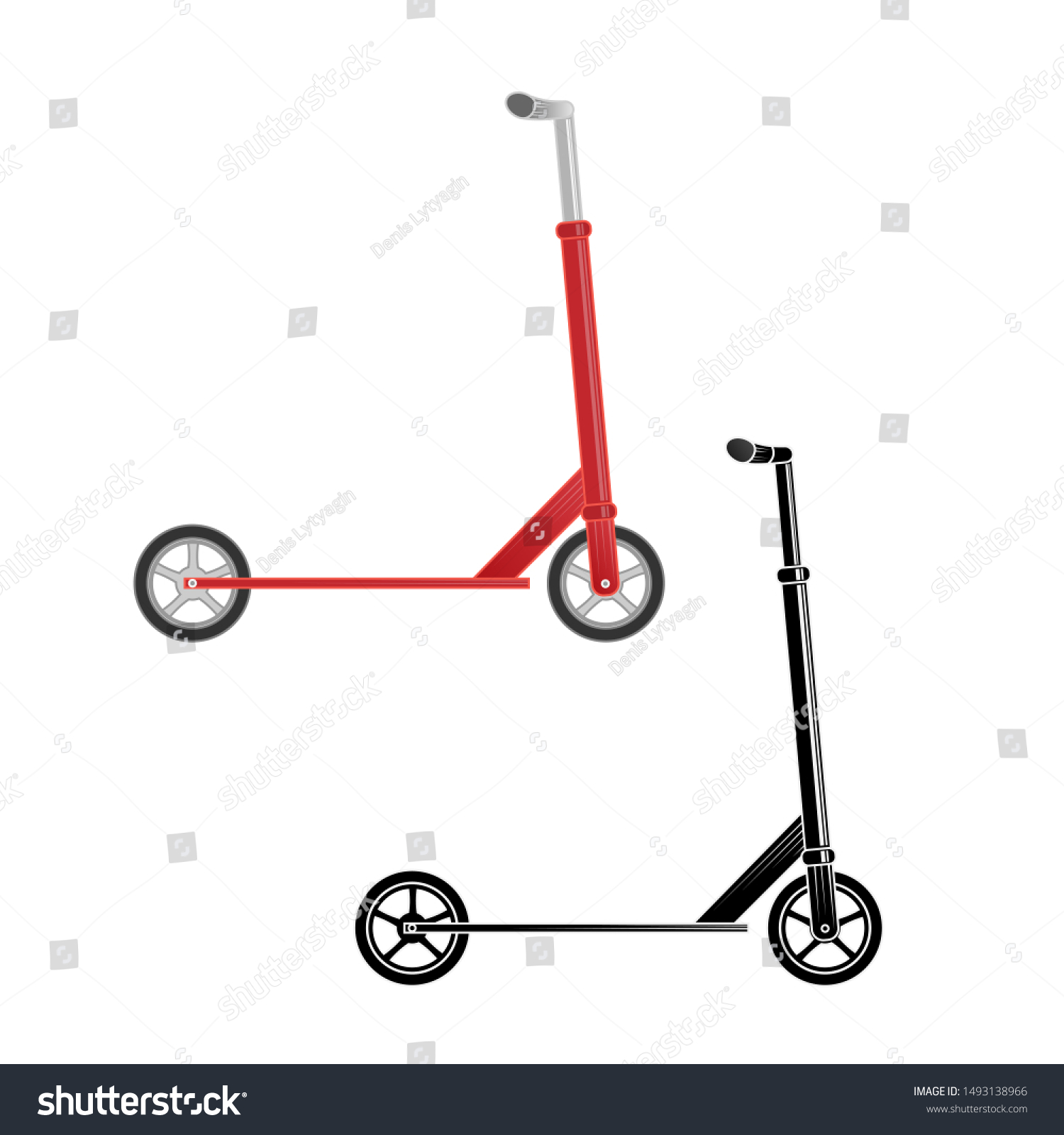 Scooter Means Transportation Vector Illustration Stock Vector (Royalty ...