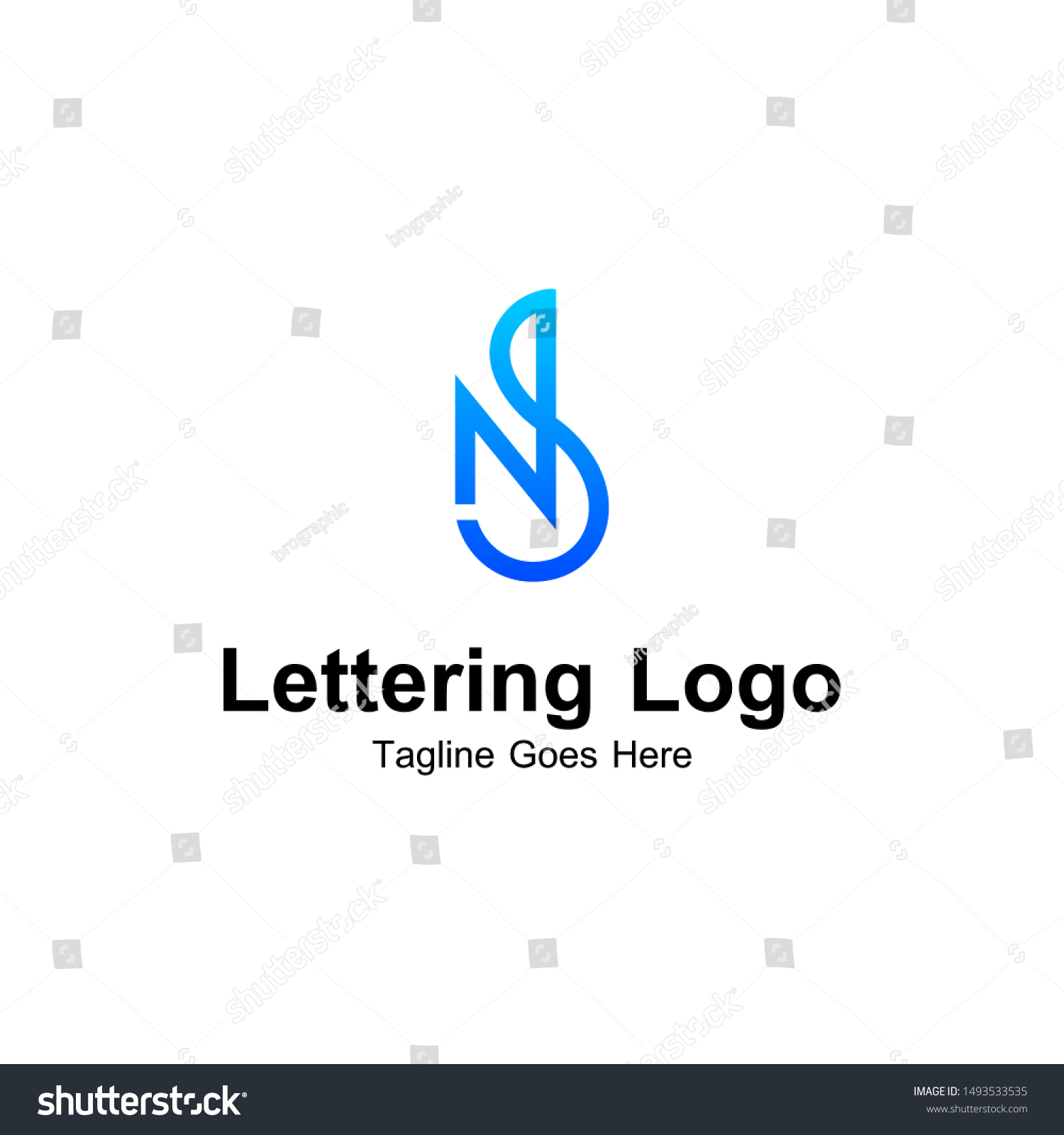 Lettering Ns Vector Logo Inspirations Stock Vector (Royalty Free ...