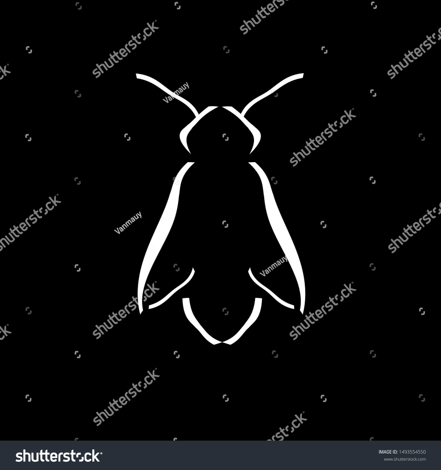 Fireflies Animation Black White Color Simple Stock Illustration ...