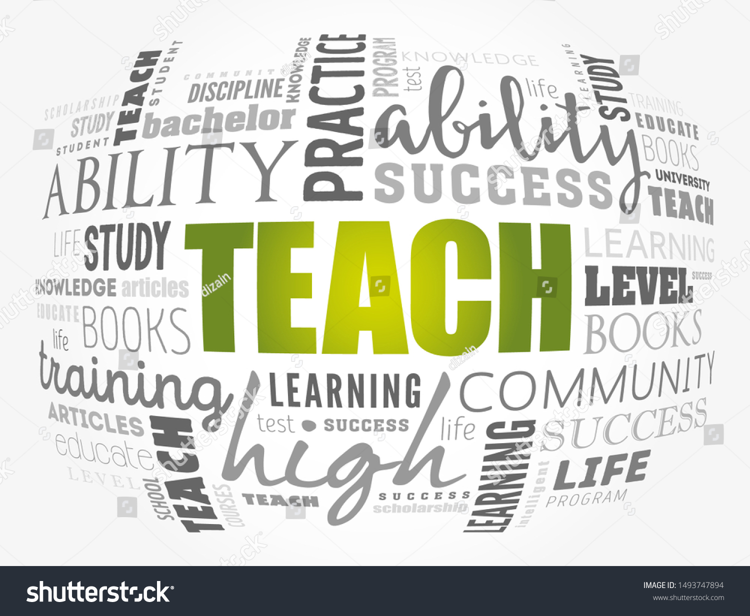 Teach Word Cloud Collage Education Concept Stock Vector (Royalty Free ...