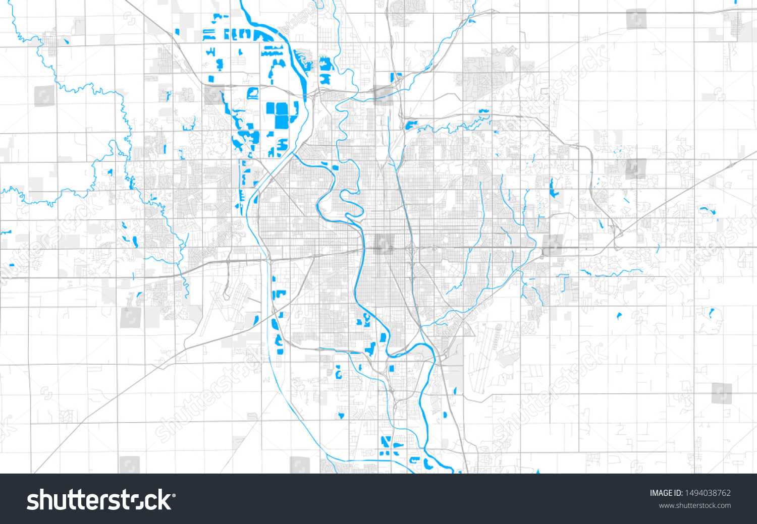 Rich Detailed Vector Area Map Wichita Stock Vector (royalty Free 