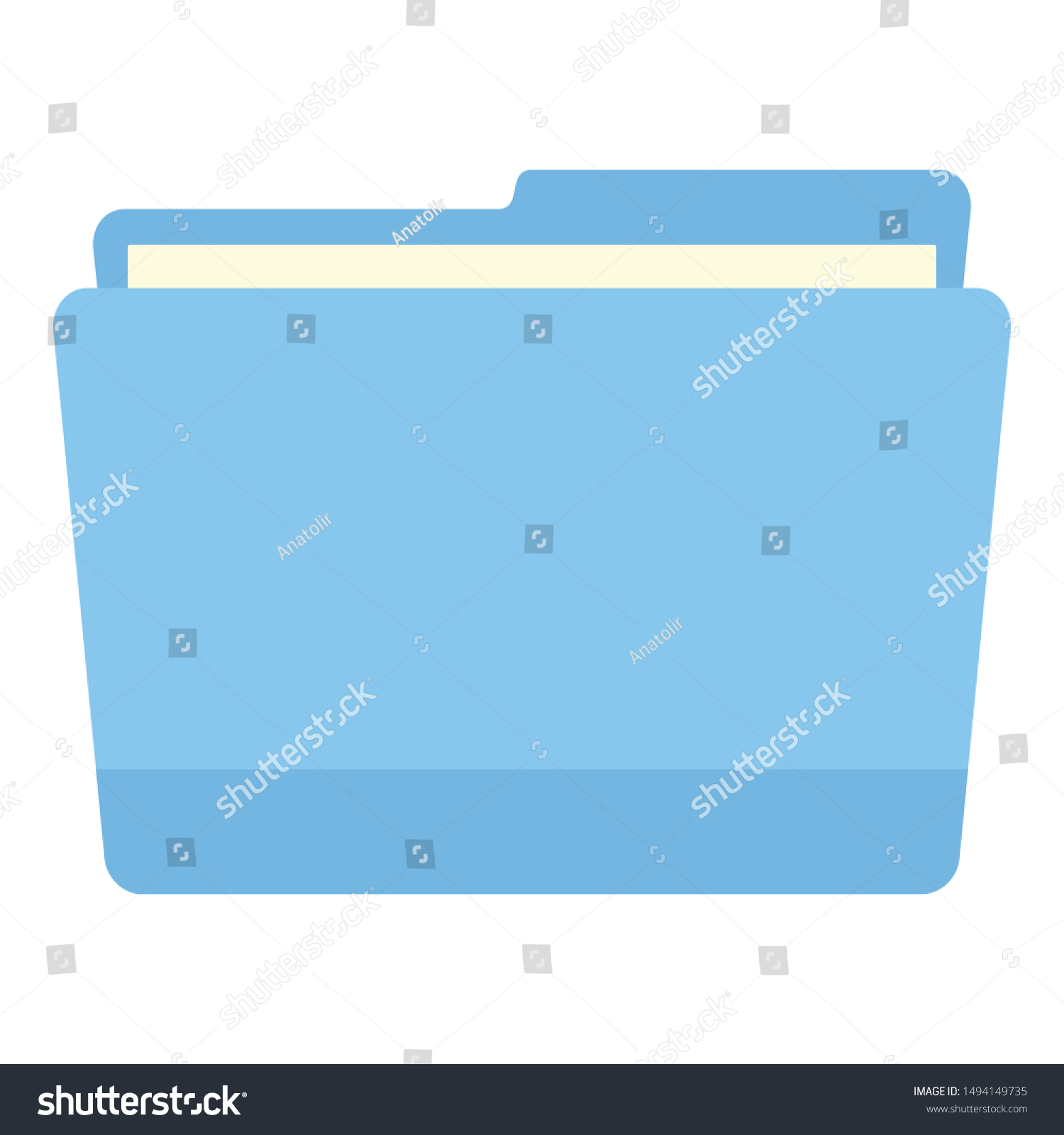 Blue Computer File Folder Icon Flat Stock Vector (Royalty Free ...