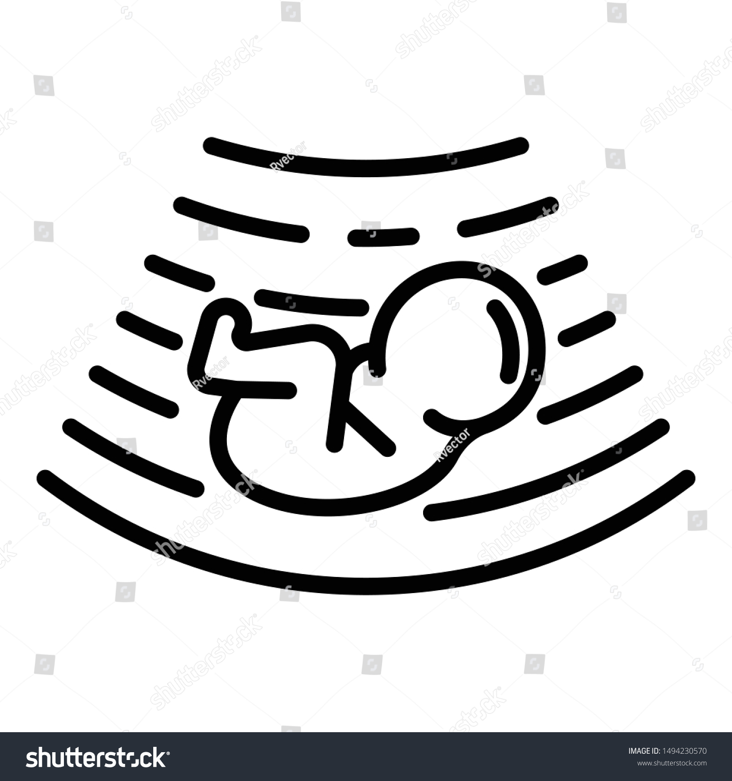 Baby Under Ultrasound Icon Outline Baby Stock Vector (Royalty Free ...