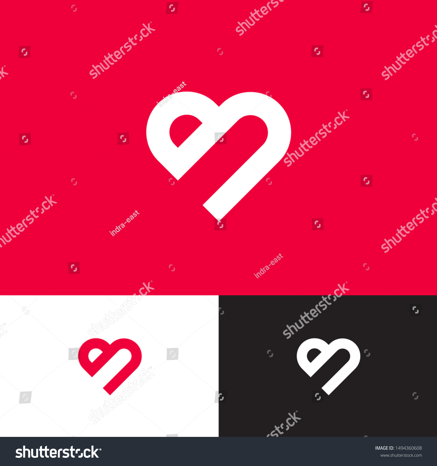 Heart Logo Letter B Monogram Like Stock Vector (Royalty Free ...