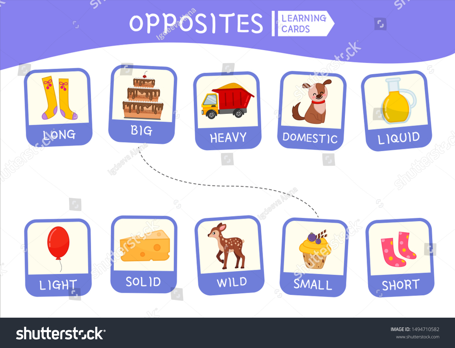 Matching Children Educational Game Match Opposites Stock Vector ...