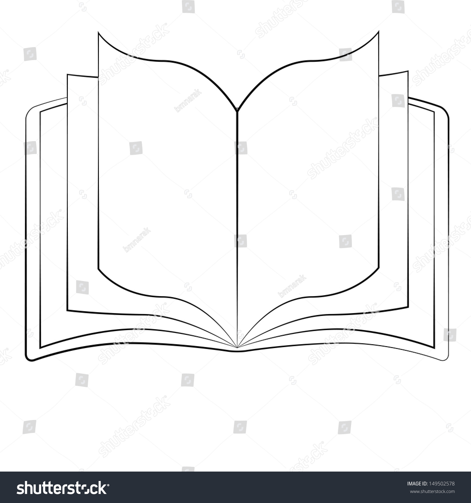 Black Outline Vector Book On White Stock Vector (Royalty Free ...