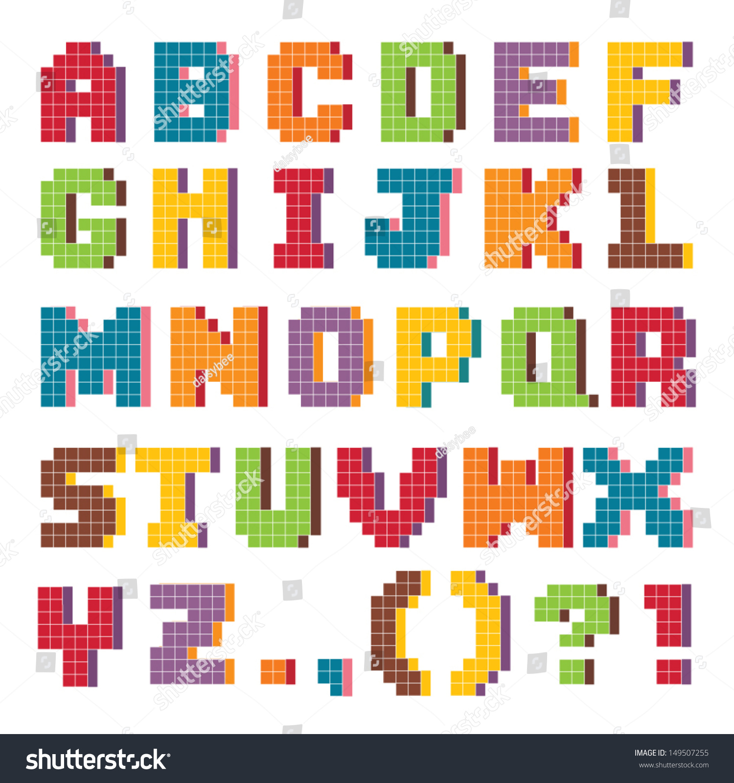 Красивые пиксельные буквы