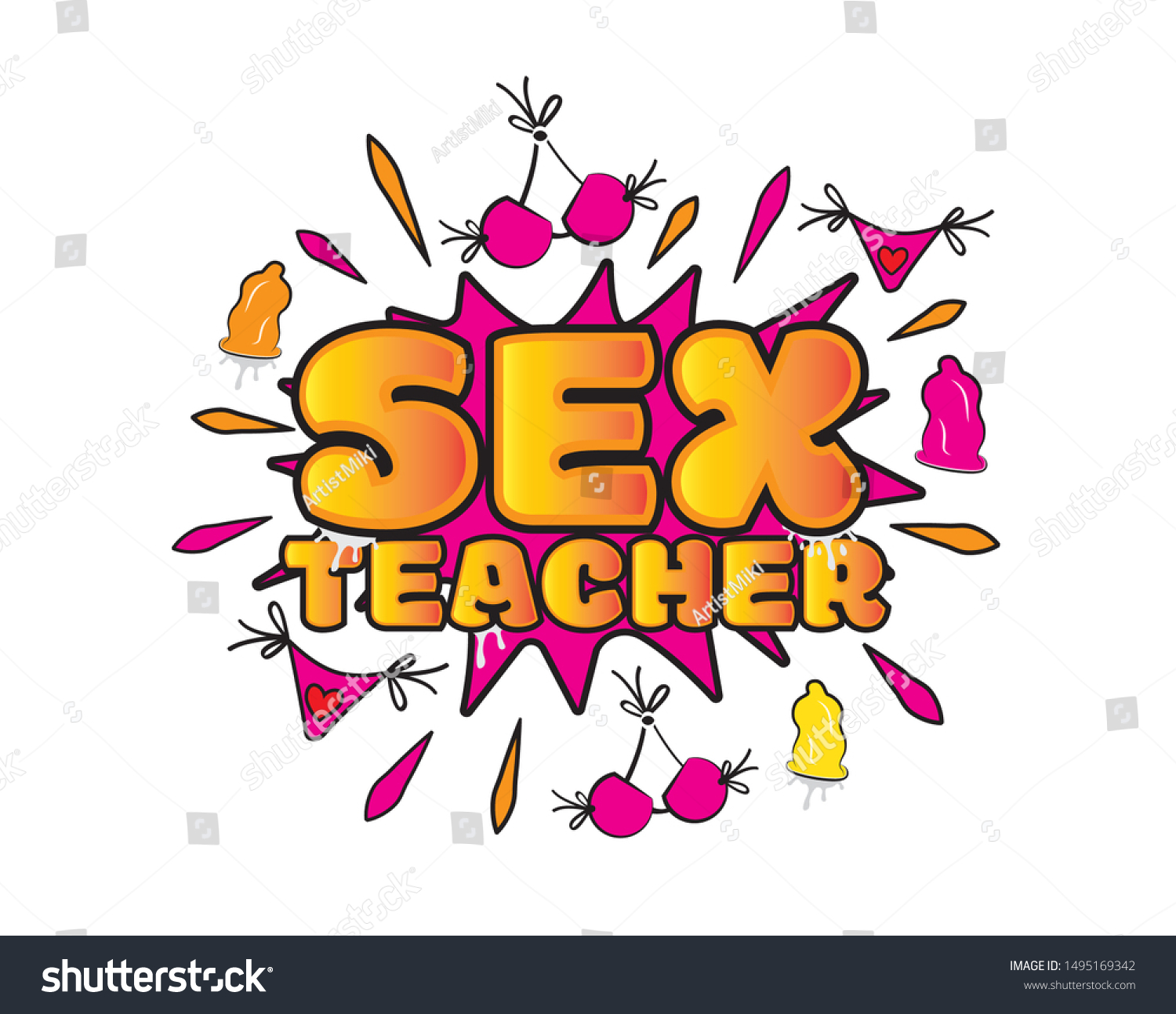 Sex Teacher Pop Art Vector Condoms Stock Vector Royalty Free 1495169342 Shutterstock