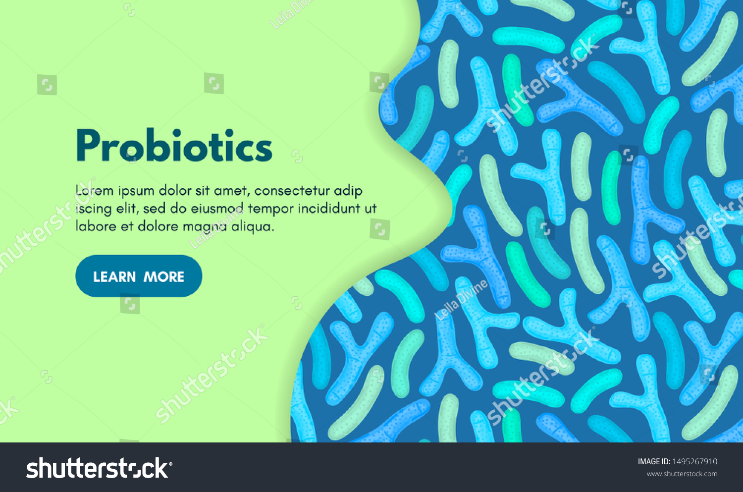 Vector Background Probiotics Bifidobacterium Lactobacillus Lactic Stock ...