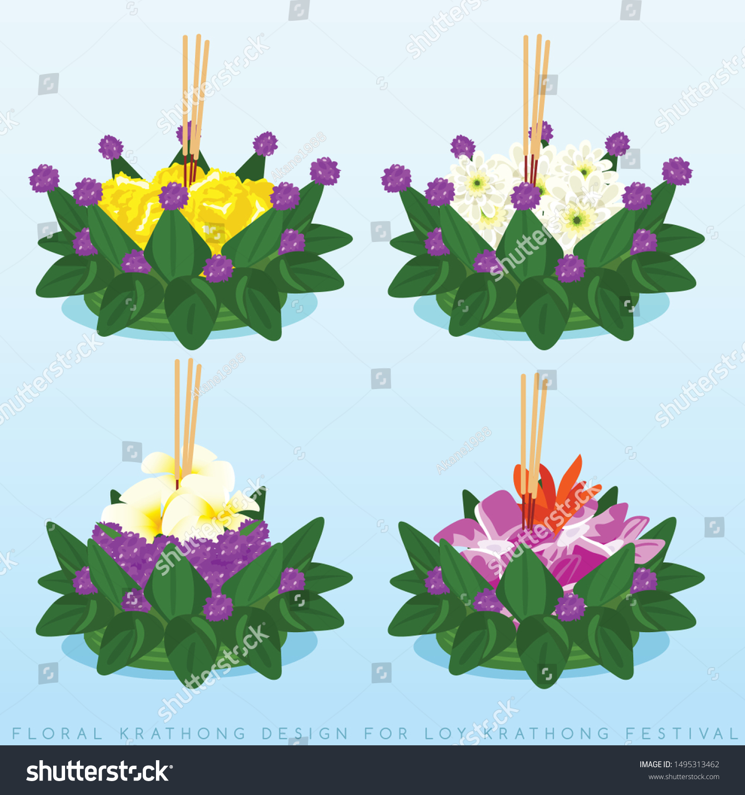 loi krathong clipart of flowers