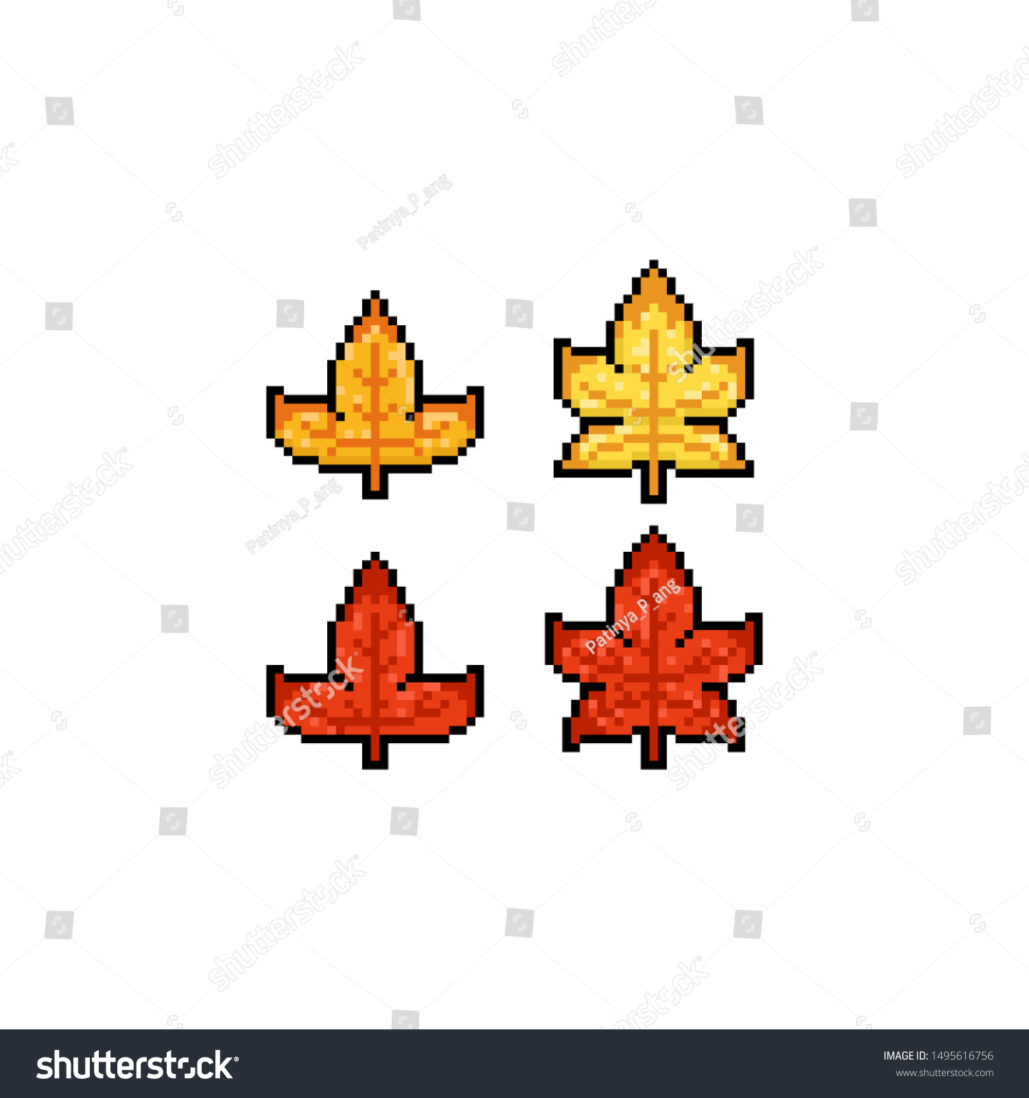 Пиксельный кленовый лист
