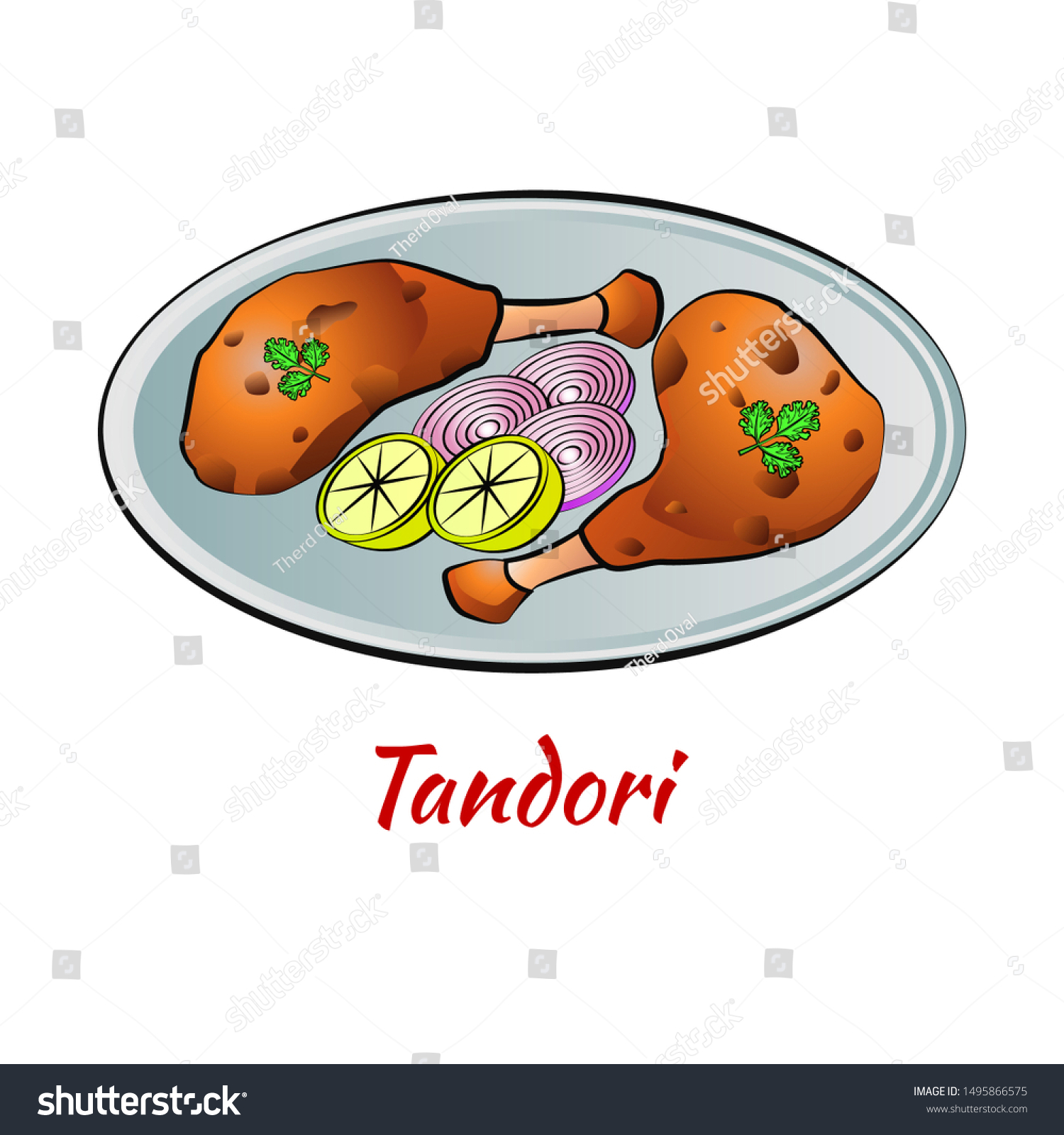 Set Delicious Famous Food Indian Colorful Stock Vector (Royalty Free ...