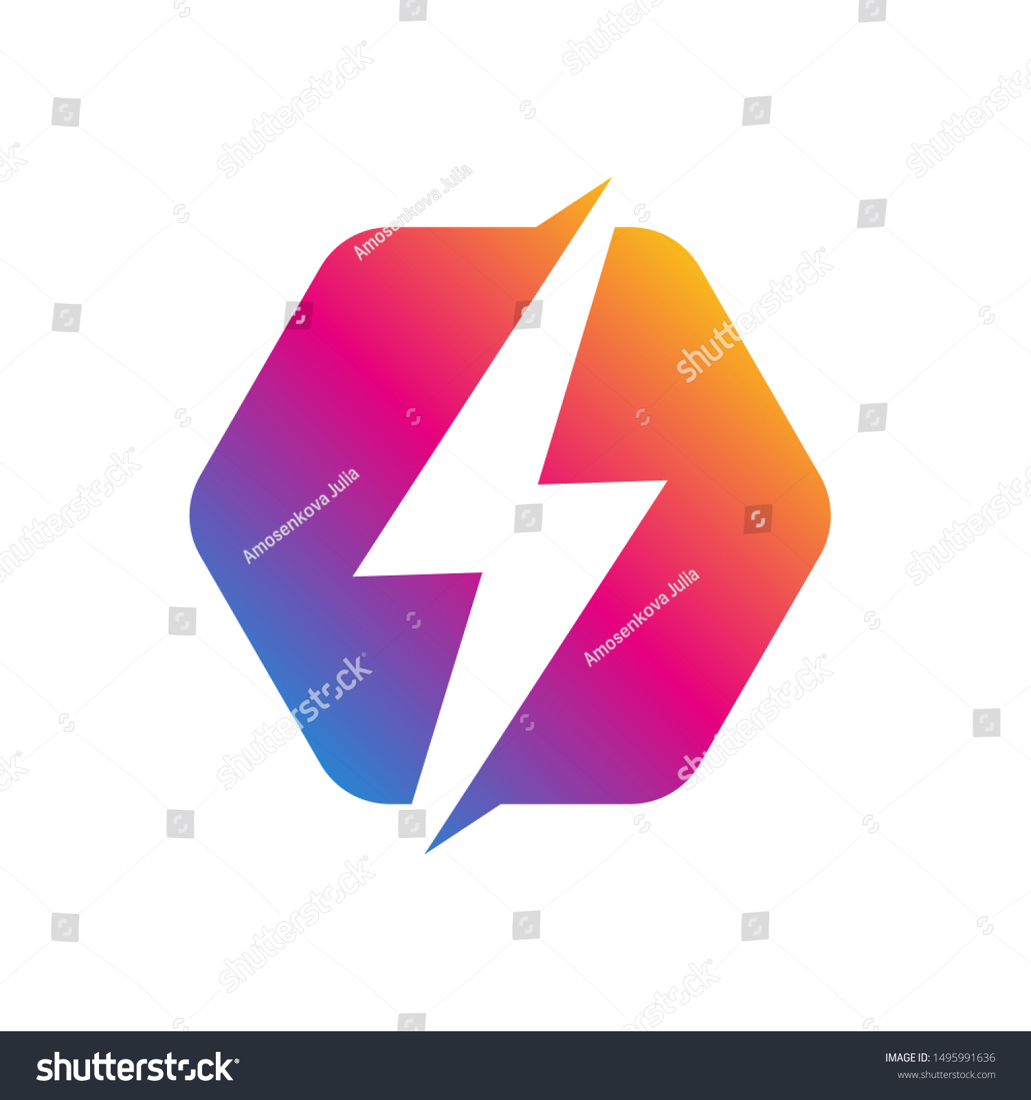 Colorful Lighting Bolt Flash Logo Design Stock Vector (Royalty Free ...