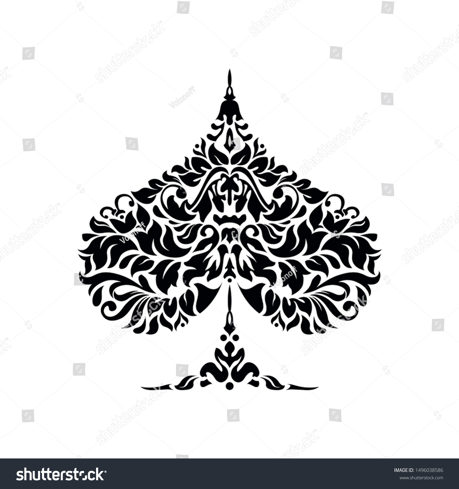 Poker Playing Card Suit Spades Design Stock Vector (royalty Free 