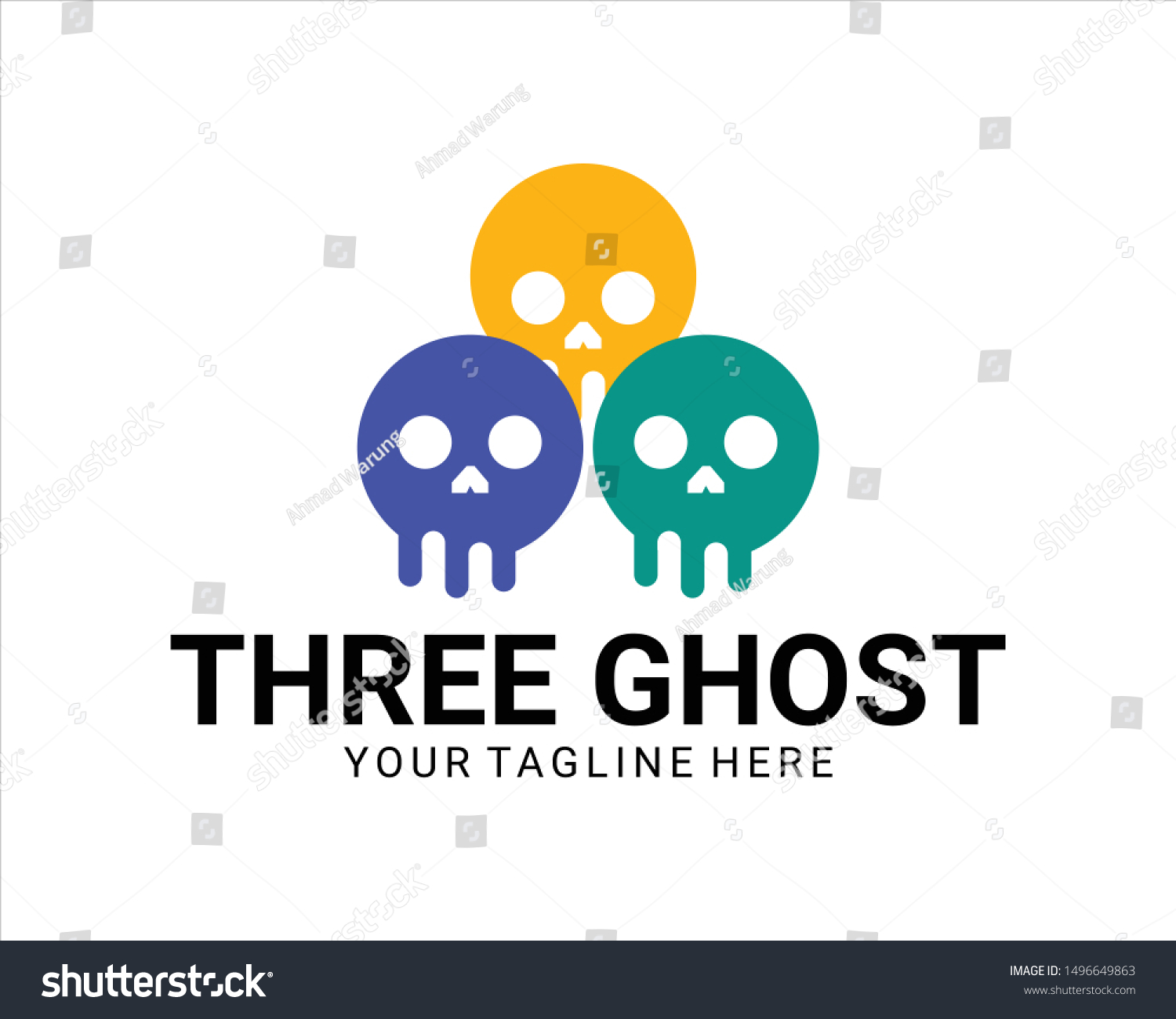 Three Ghost Logo Vector Illustration Stock Vector (Royalty Free ...