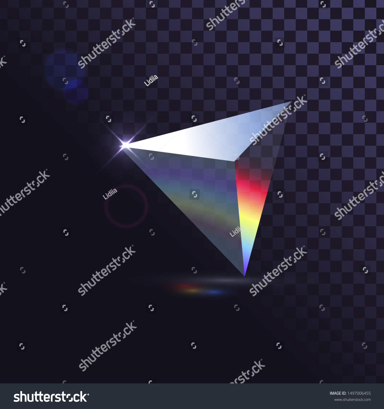 Isolated Triangular Transparent Prism Spectrum Light Stock Vector ...