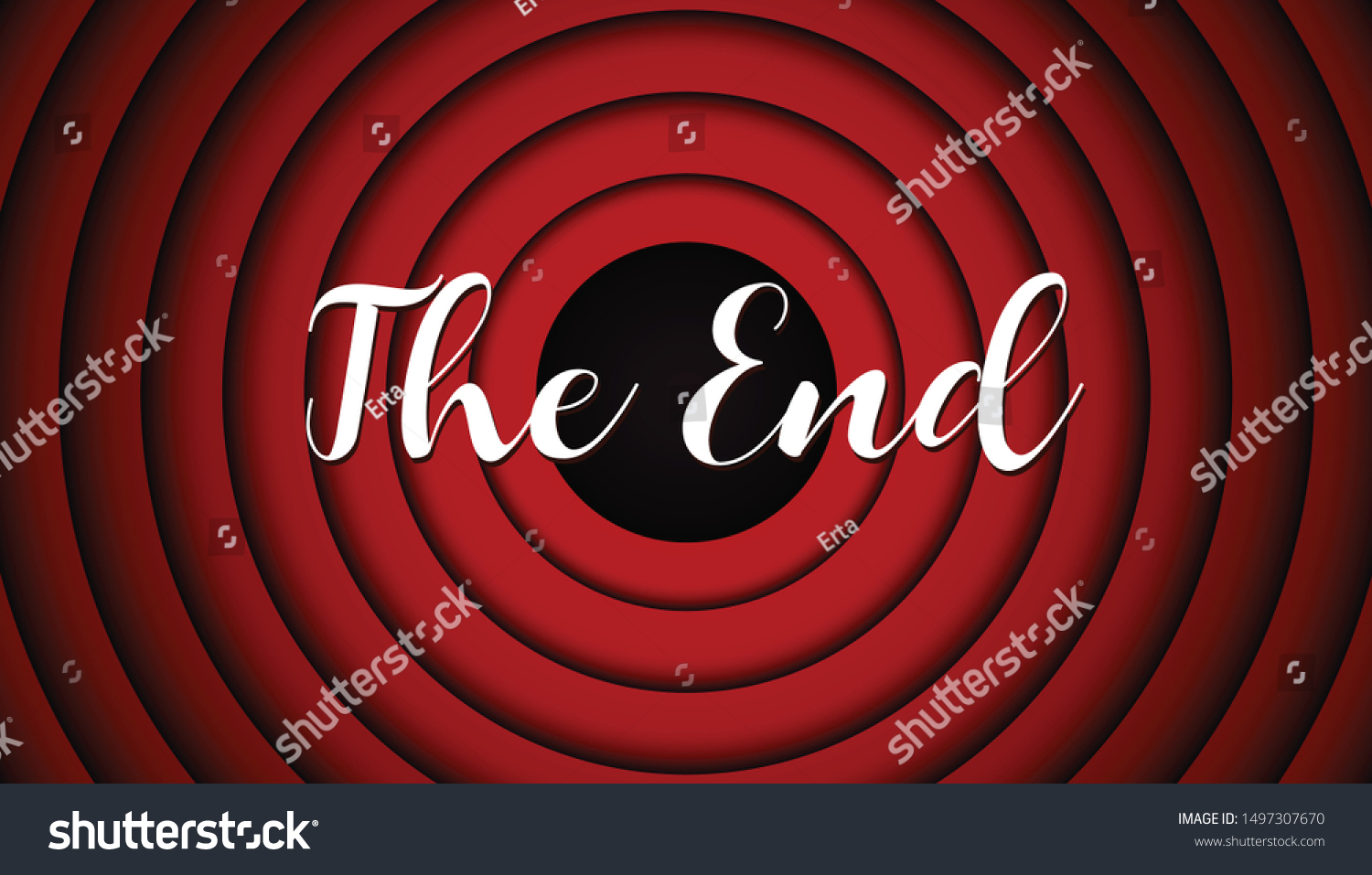 End Handwrite Title On Red Round Stock Vector (Royalty Free) 1497307670 ...