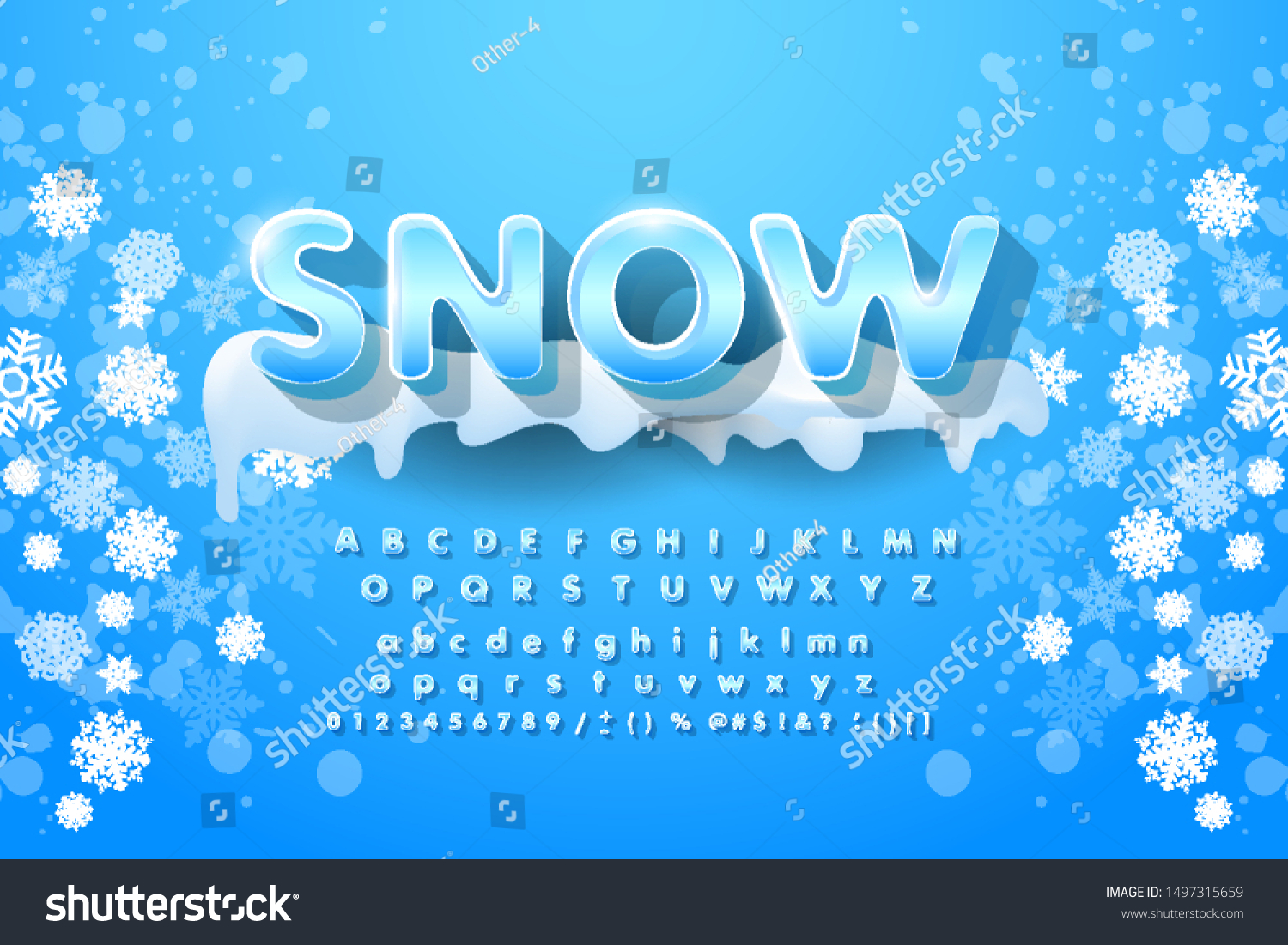 冬のベクター画像アルファベットと雪 文字abc 氷の寒いフォント 季節の霜のフォント タイポグラフィー またはタイプセット 冬のアルファベットのベクター イラスト のベクター画像素材 ロイヤリティフリー Shutterstock