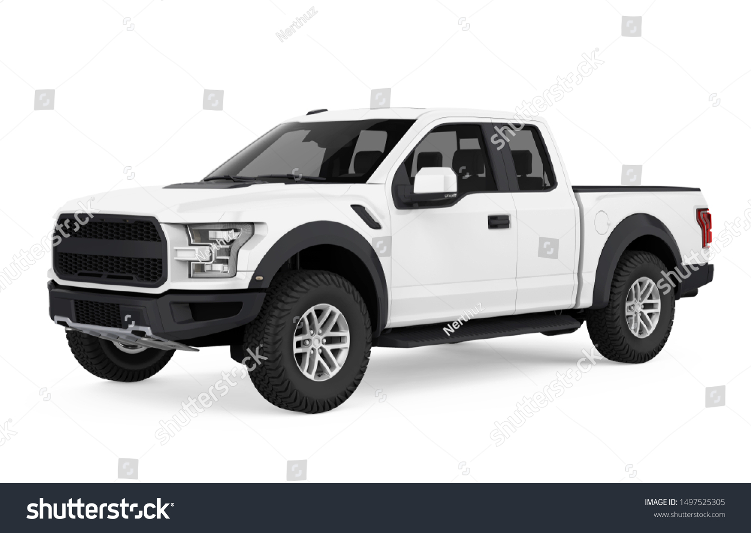 Pickup Truck Isolated 3d Rendering Stock Illustration 1497525305 ...