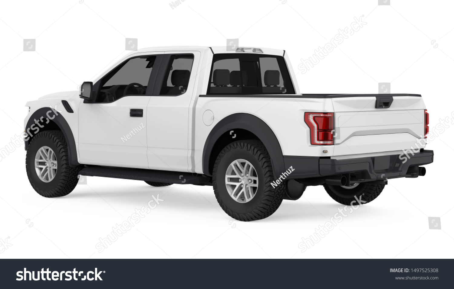 Pickup Truck Isolated 3d Rendering Stock Illustration 1497525308 ...