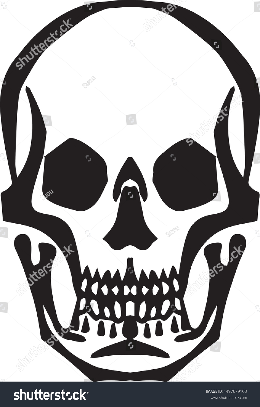 Vector Illustration Black Stylized Human Skull Stock Vector Royalty Free 1497679100 Shutterstock 0856