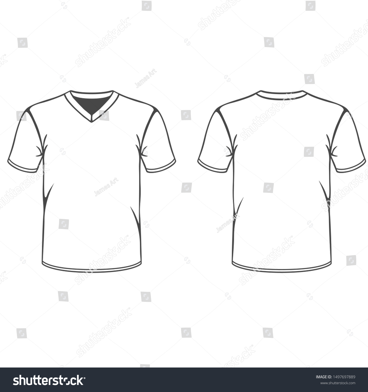 Basic V Neck T Shirt Stock Vector (Royalty Free) 1497697889 | Shutterstock