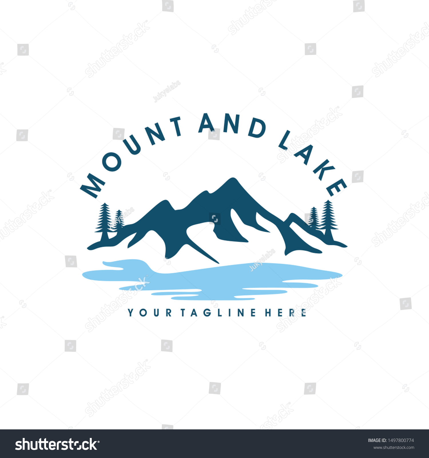 Mountain Lake Logo Nature Landscape Stock Stock Vector (Royalty Free ...