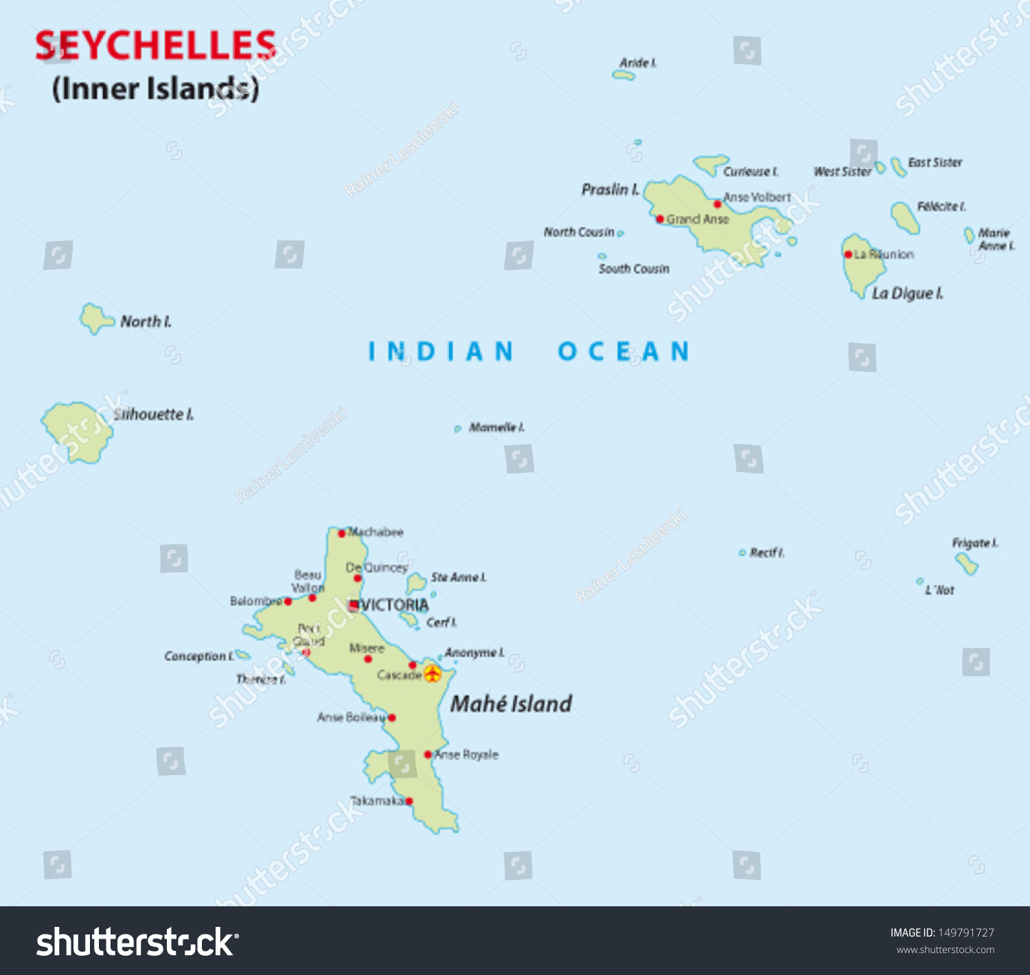 Sychelles Map Stock Vector (Royalty Free) 149791727 | Shutterstock