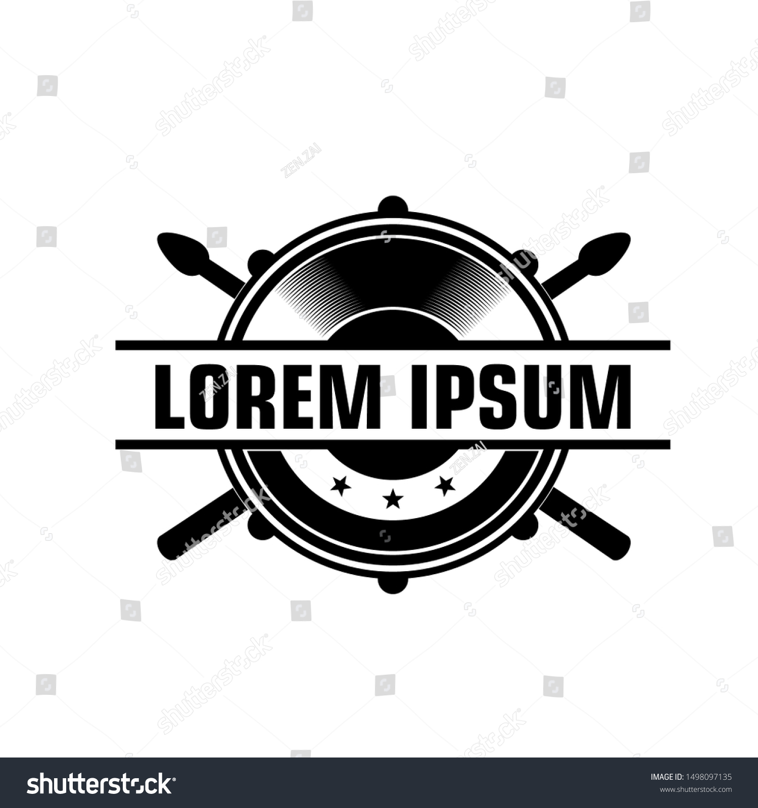 Retro Snare Drum Logo Template Stock Vector (Royalty Free) 1498097135 ...