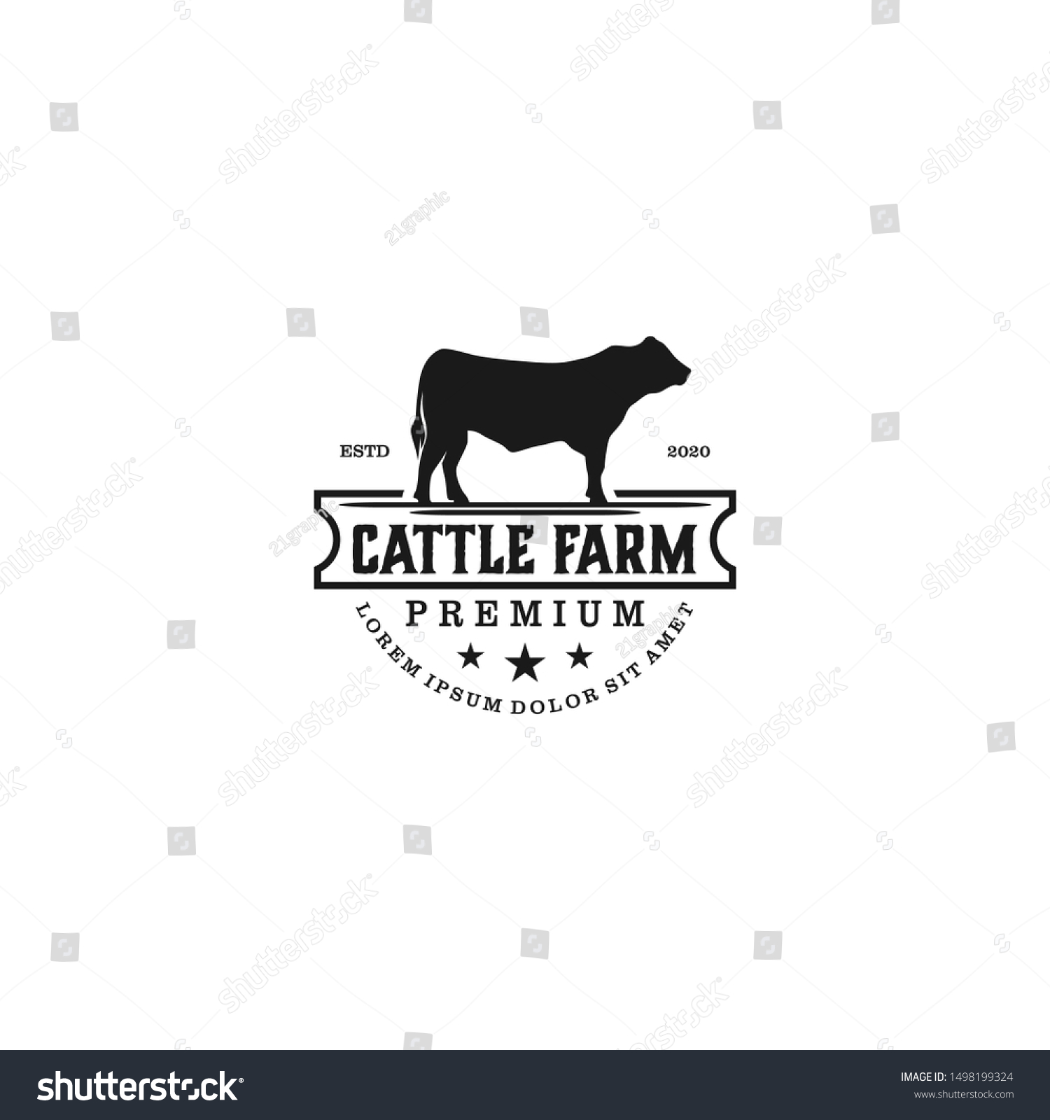 Cattle Farm Logo Design Angus Cow Stock Vector (Royalty Free ...