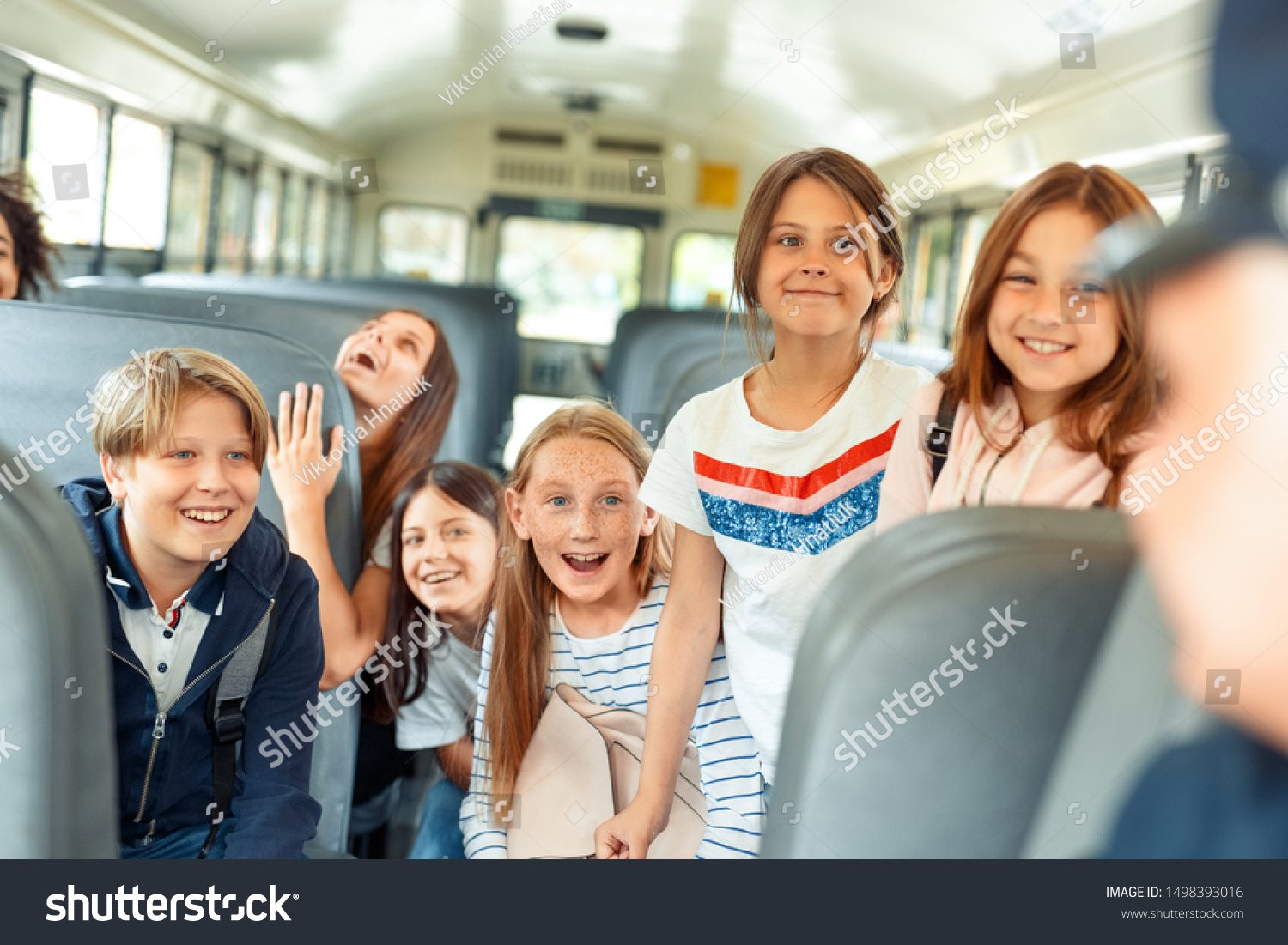 Group Children Classmates Going School By Stock Photo 1498393016 ...