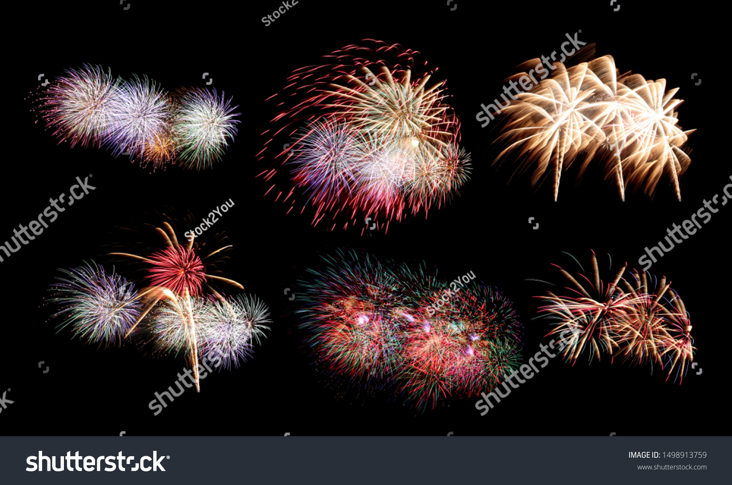 Variety Colors Mix Fireworks Firecracker Collections Stock Photo ...