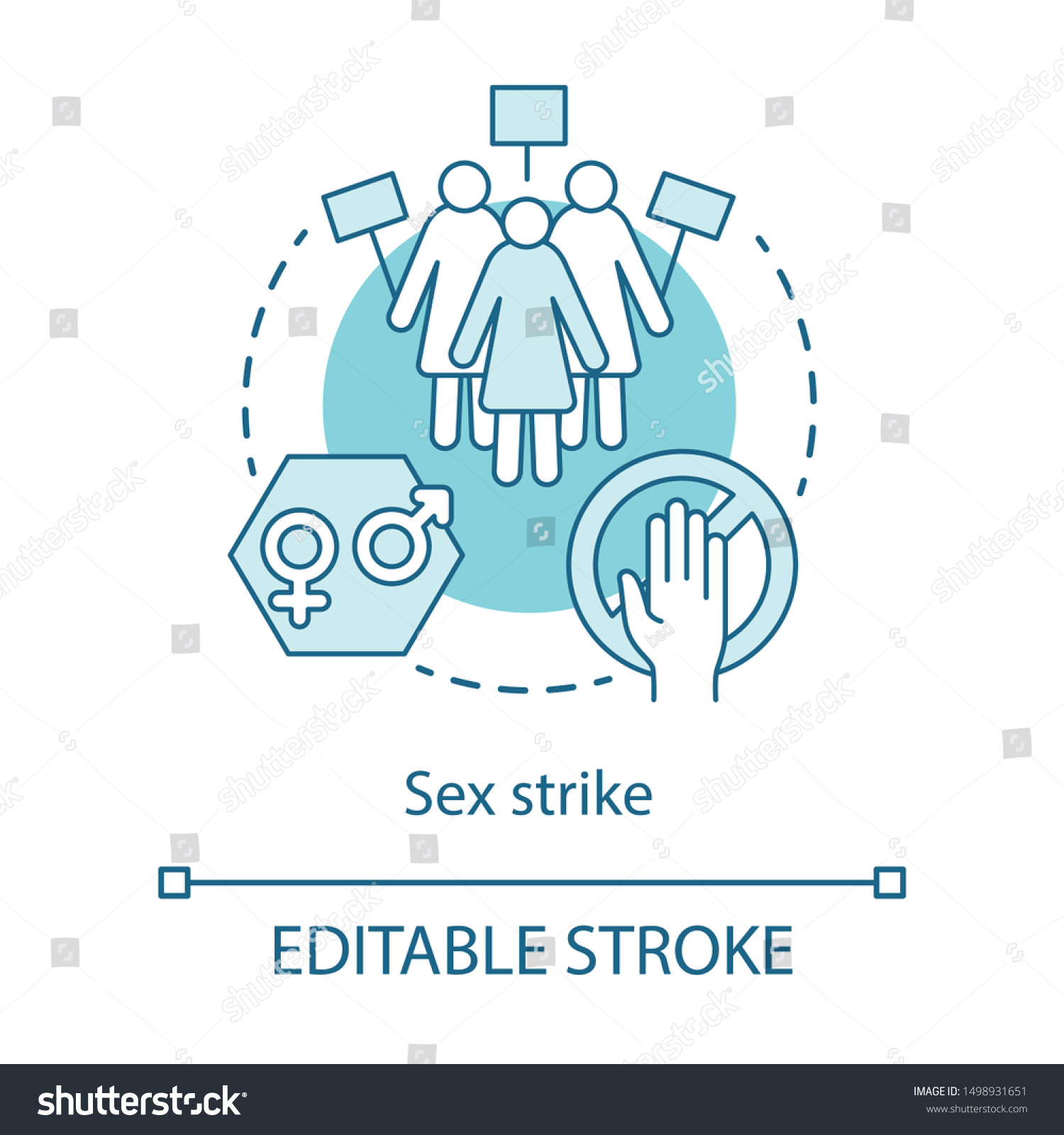 Sex Strike Concept Icon Sexual Abstinence Stock Vector Royalty Free 1498931651 Shutterstock 